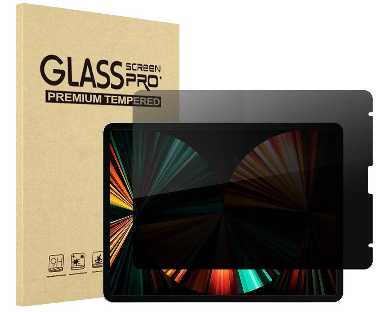 [2 Pack] Privacy Tempered Glass Film Guard Apple iPad Pro 12.9 5th Generation (2021) Screen Protector