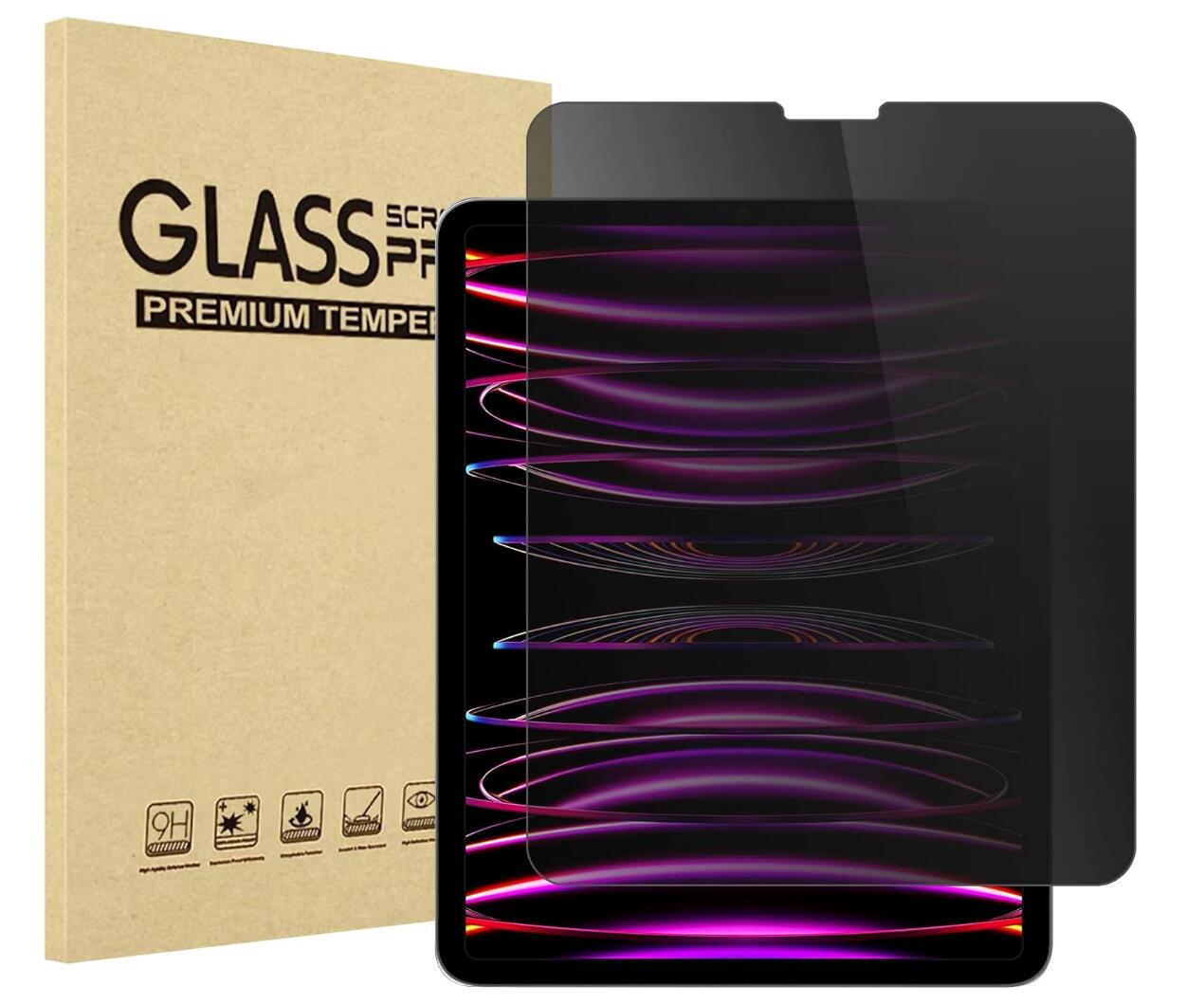 [2 Pack] Anti-Spy Tempered Glass iPad Pro 12.9 (2018) Screen Protector