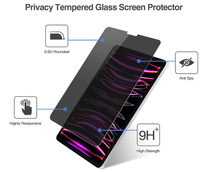 [2 Pack] Anti-Spy Tempered Glass iPad Pro 12.9 (2018) Screen Protector