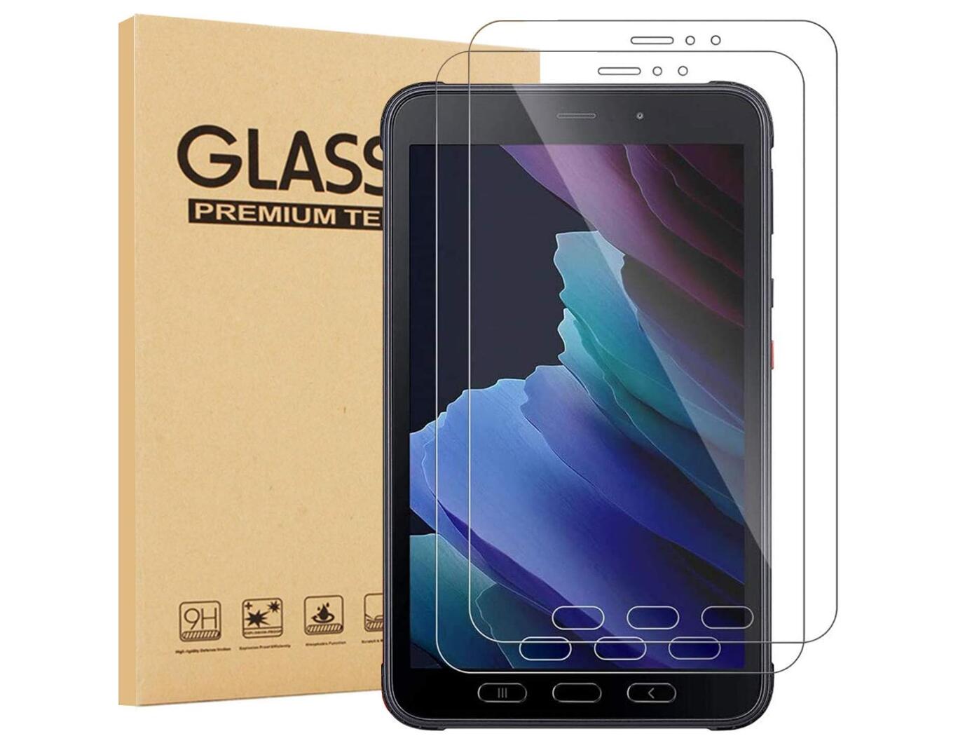 [2 Pack] Clear Tempered Glass Samsung Galaxy Tab Active2 Screen Protector