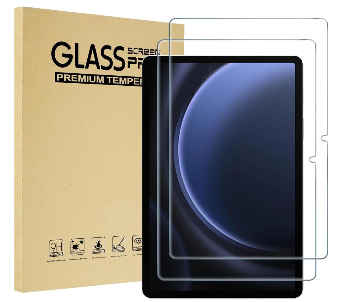 [2 Pack] Clear Tempered Glass Samsung Galaxy Tab S7+ Screen Protector