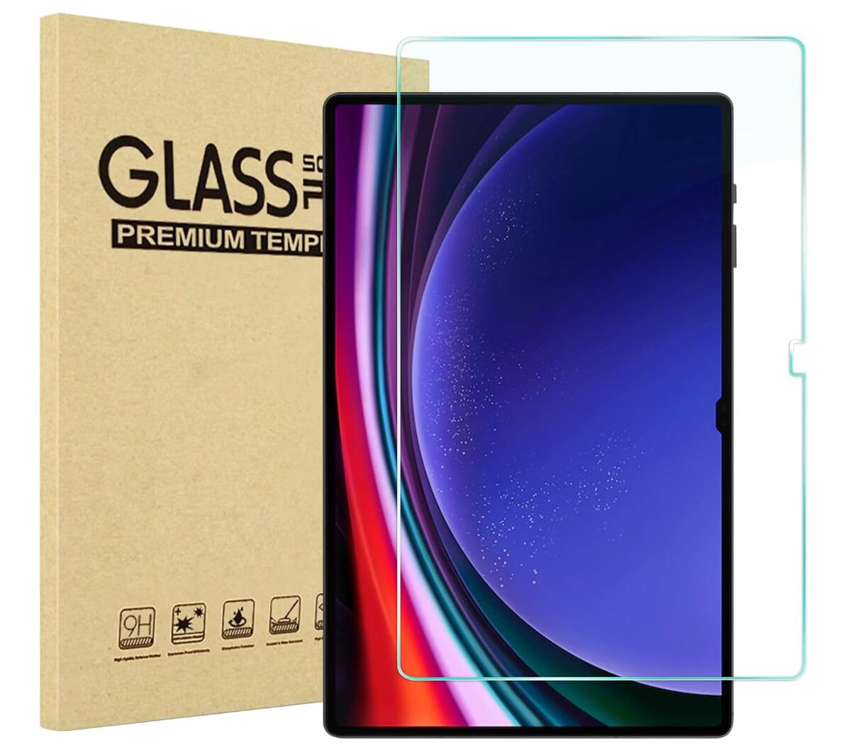 [2 Pack] Clear Tempered Glass Samsung Galaxy Tab S9 Ultra Screen Protector