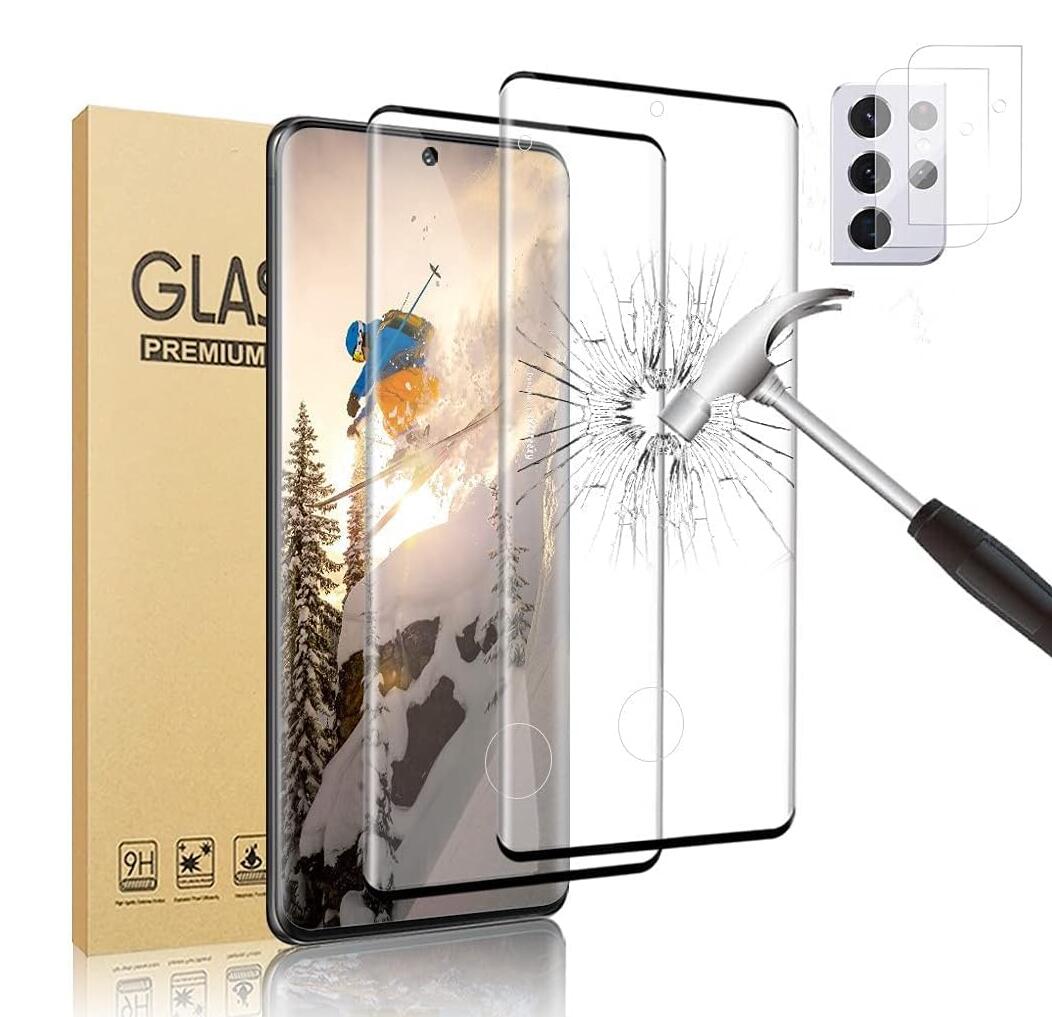 [2 Pack] Clear Tempered Glass Samsung Galaxy S21 Ultra Screen Protector