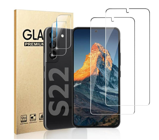 [2 Pack] Clear Tempered Glass Samsung Galaxy S22 Screen Protector