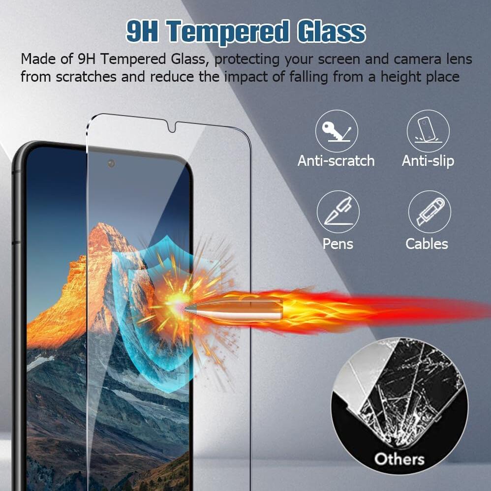 [2 Pack] Clear Tempered Glass Samsung Galaxy S22 Screen Protector