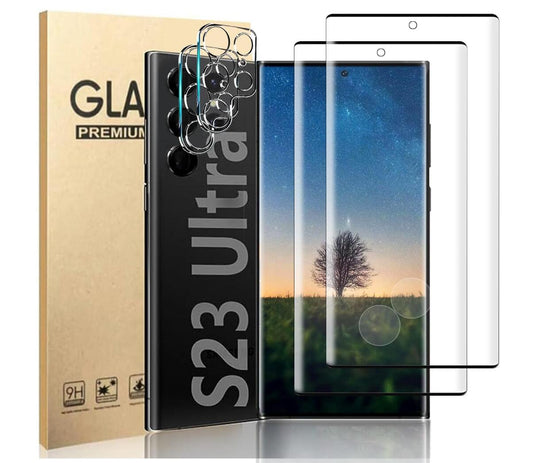 [2 Pack] Clear Tempered Glass Samsung Galaxy S23 Ultra Screen Protector