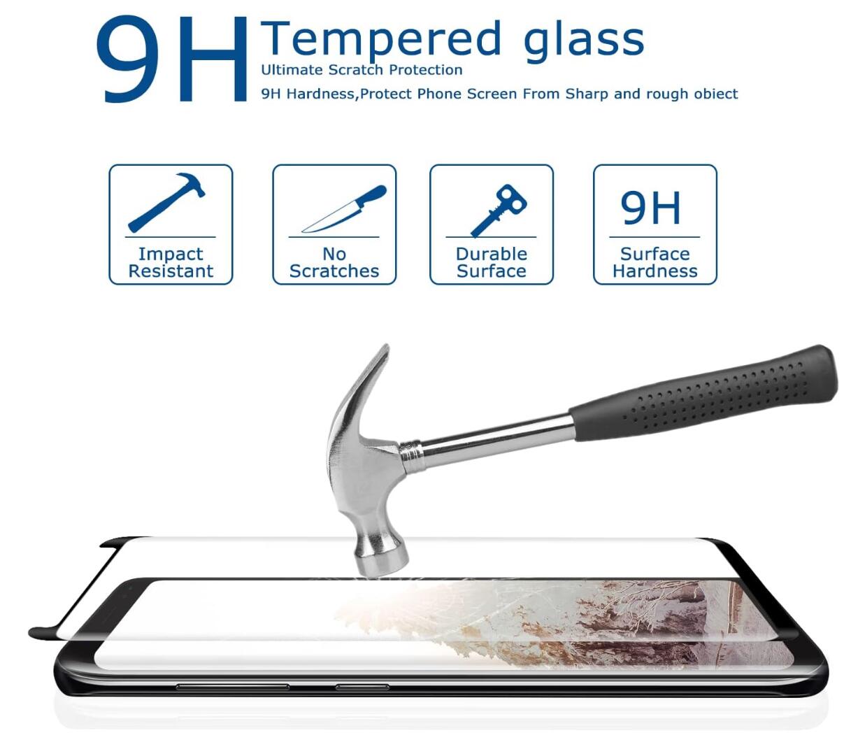 [2 Pack] Clear Tempered Glass Samsung Galaxy Note8 Screen Protector