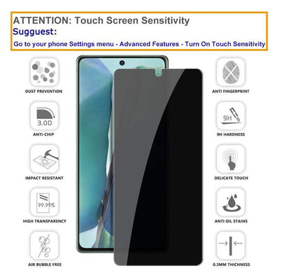 [2 Pack] Anti-Spy Tempered Glass Samsung Galaxy Note20 Screen Protector