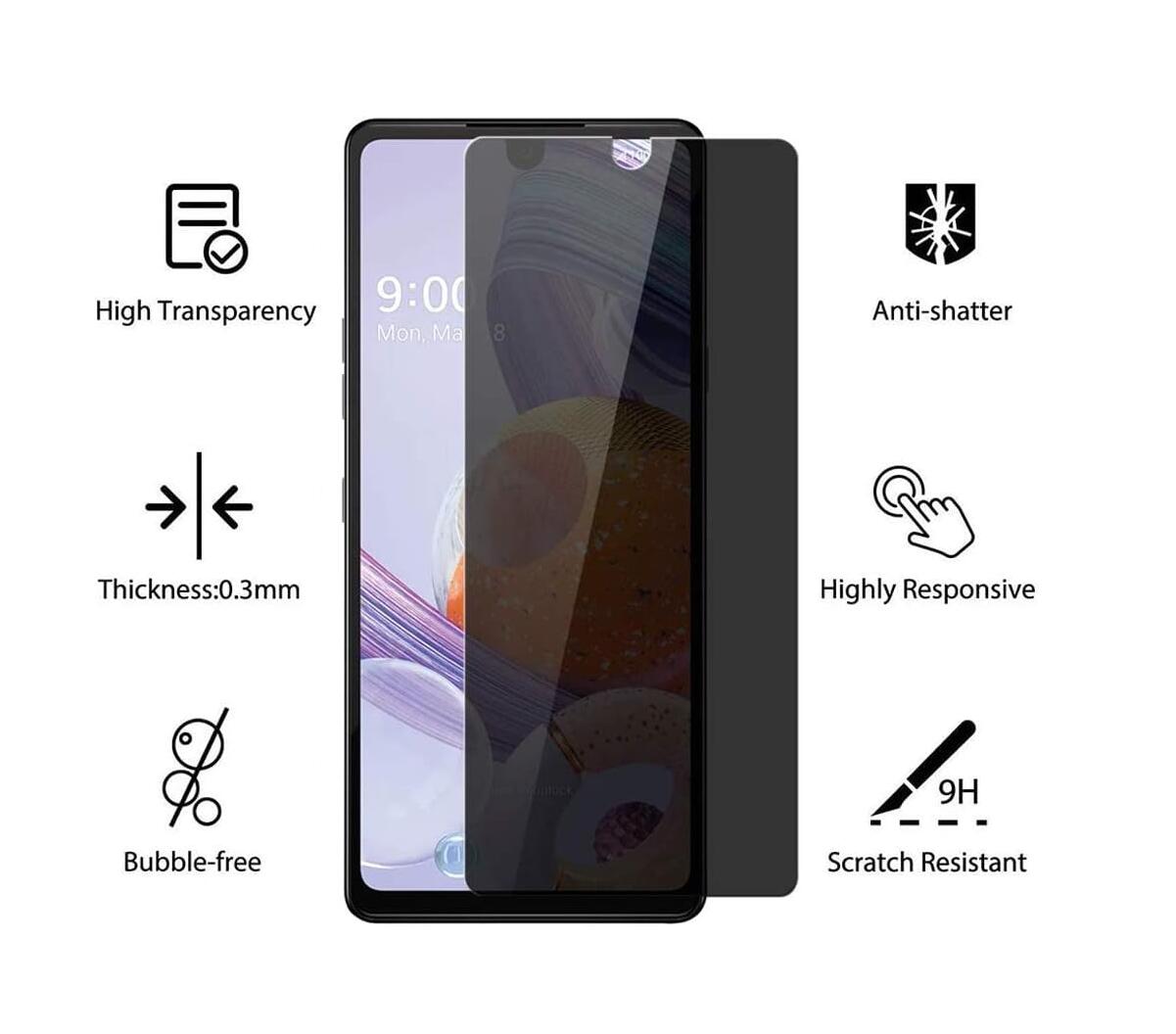 [2 Pack] Anti-Spy Tempered Glass Galaxy Z Flip2 Screen Protector