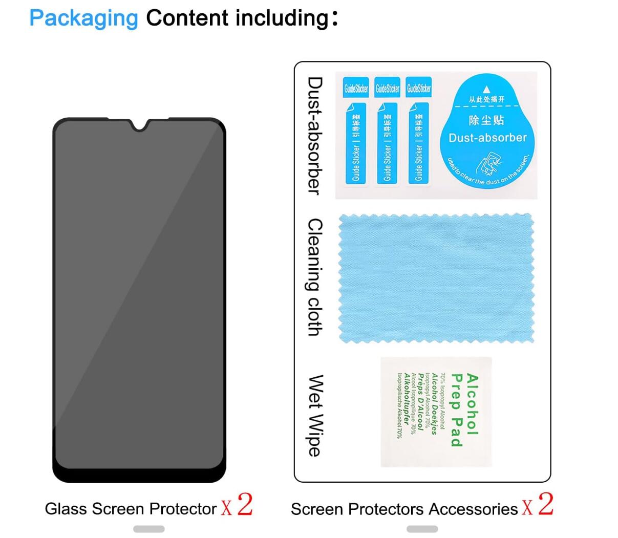 [2 Pack] Anti-Spy Tempered Glass Samsung Galaxy A15 Screen Protector