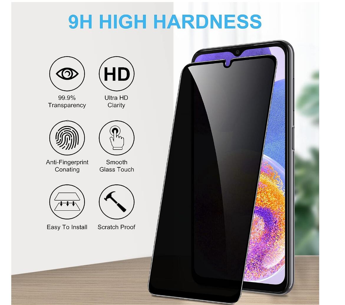 [2 Pack] Anti-Spy Tempered Glass Samsung Galaxy A23 Screen Protector