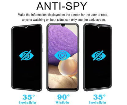 [2 Pack] Anti-Spy Tempered Glass Samsung Galaxy A70e Screen Protector