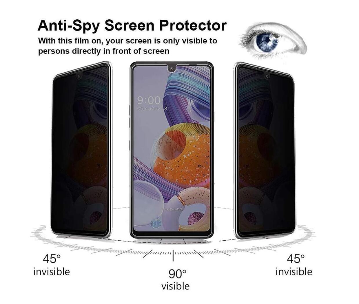 [2 Pack] Anti-Spy Tempered Glass Samsung Galaxy A90 Screen Protector