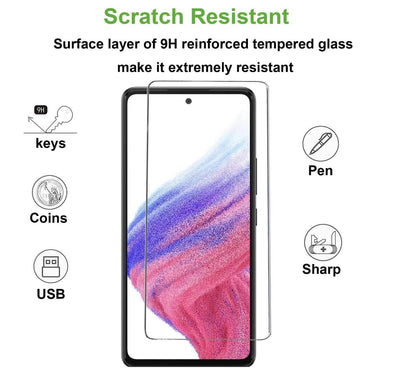 [2 Pack] Clear Tempered Glass Samsung Galaxy A53 Screen Protector