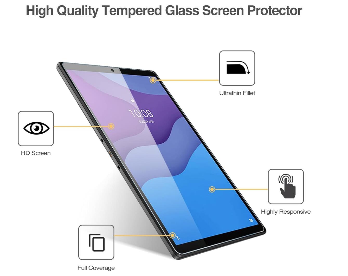 [2 Pack] Clear Tempered Glass Lenovo Tab M10 HD (2020) Screen Protector