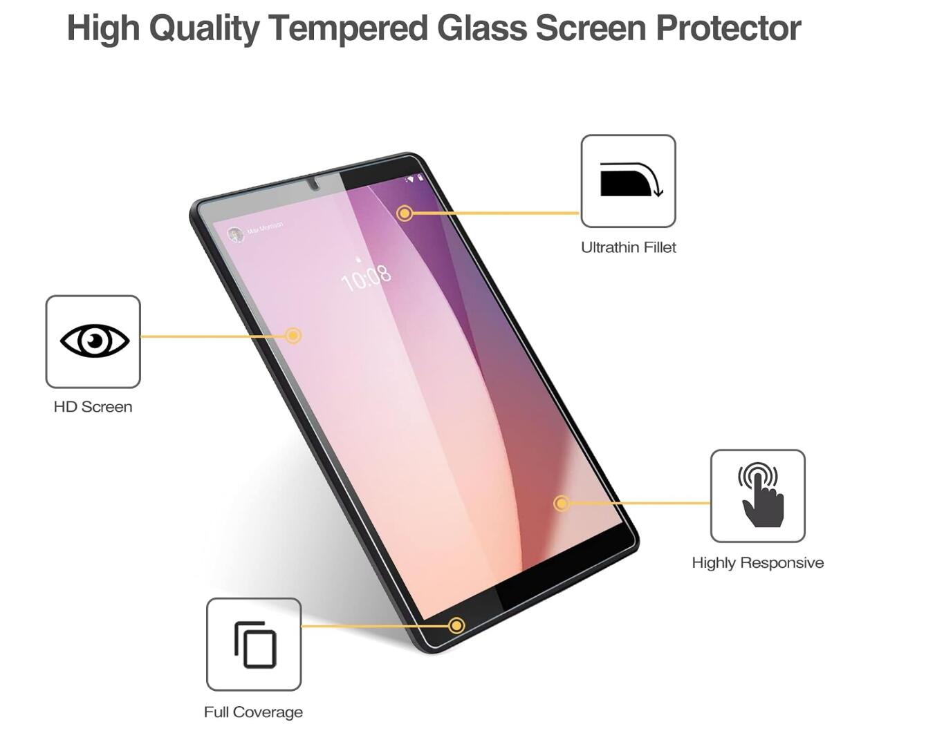 [2 Pack] Clear Tempered Glass Lenovo Tab M8 (2023) Screen Protector