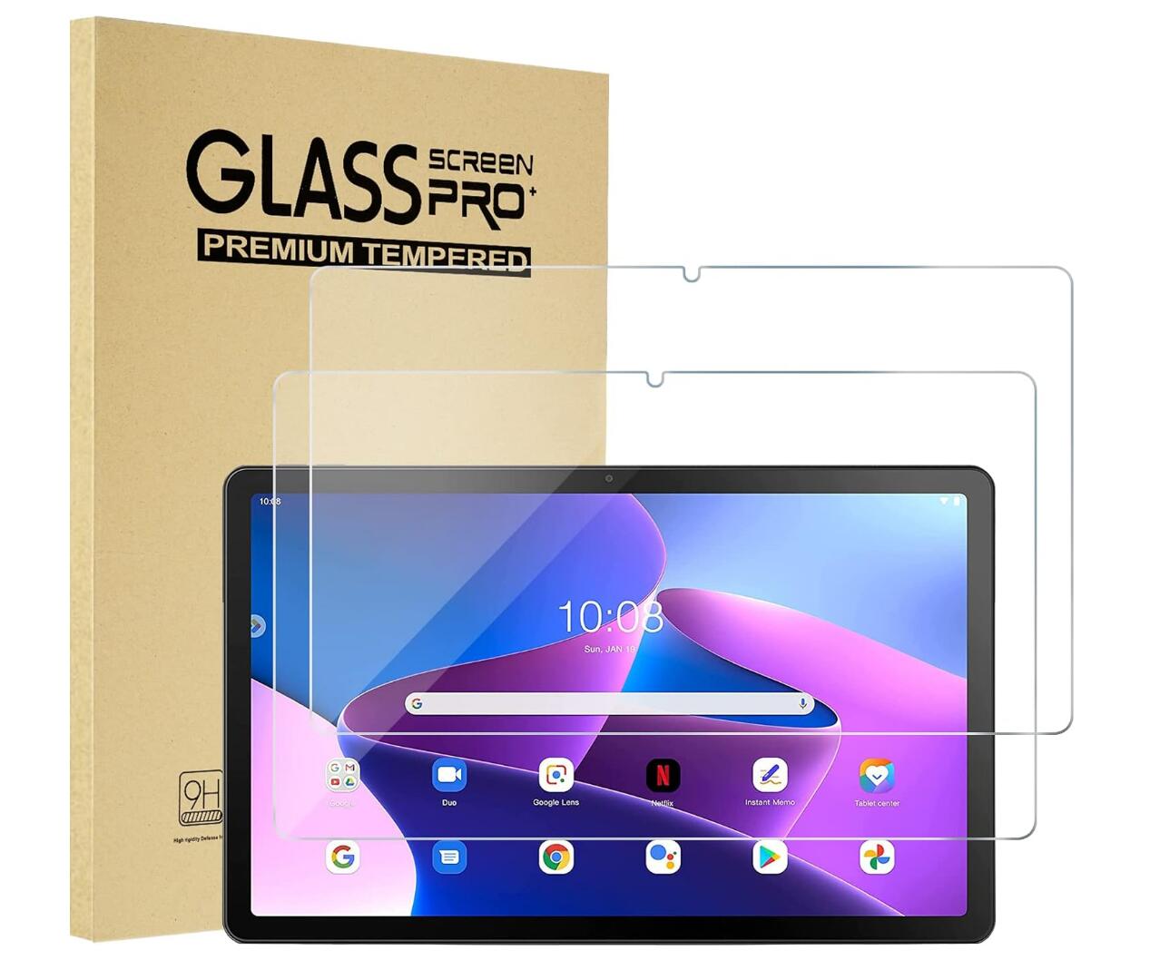 [2 Pack] Clear Tempered Glass Lenovo Tab M10 Plus (2022) Screen Protector