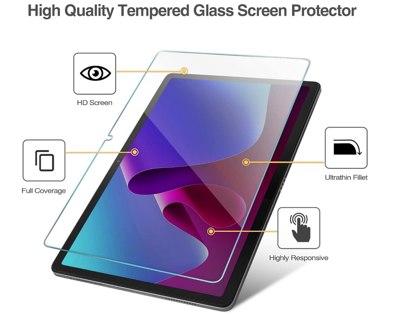 [2 Pack] Clear Tempered Glass Lenovo Tab P11 Pro (2022) Screen Protector