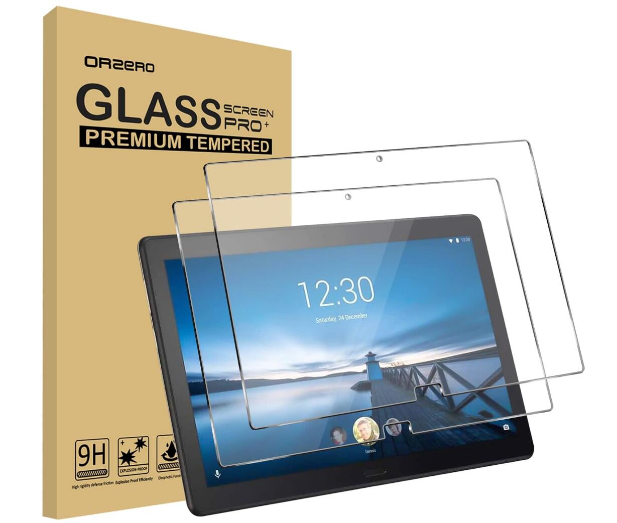 [2 Pack] Clear Tempered Glass Lenovo Tab P10 (2019) Screen Protector