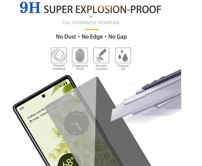 [2 Pack] Anti-Spy Tempered Glass Google Pixel 6 Pro Screen Protector