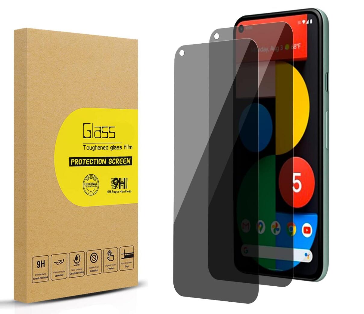 [2 Pack] Anti-Spy Tempered Glass Google Pixel 3A XL Screen Protector