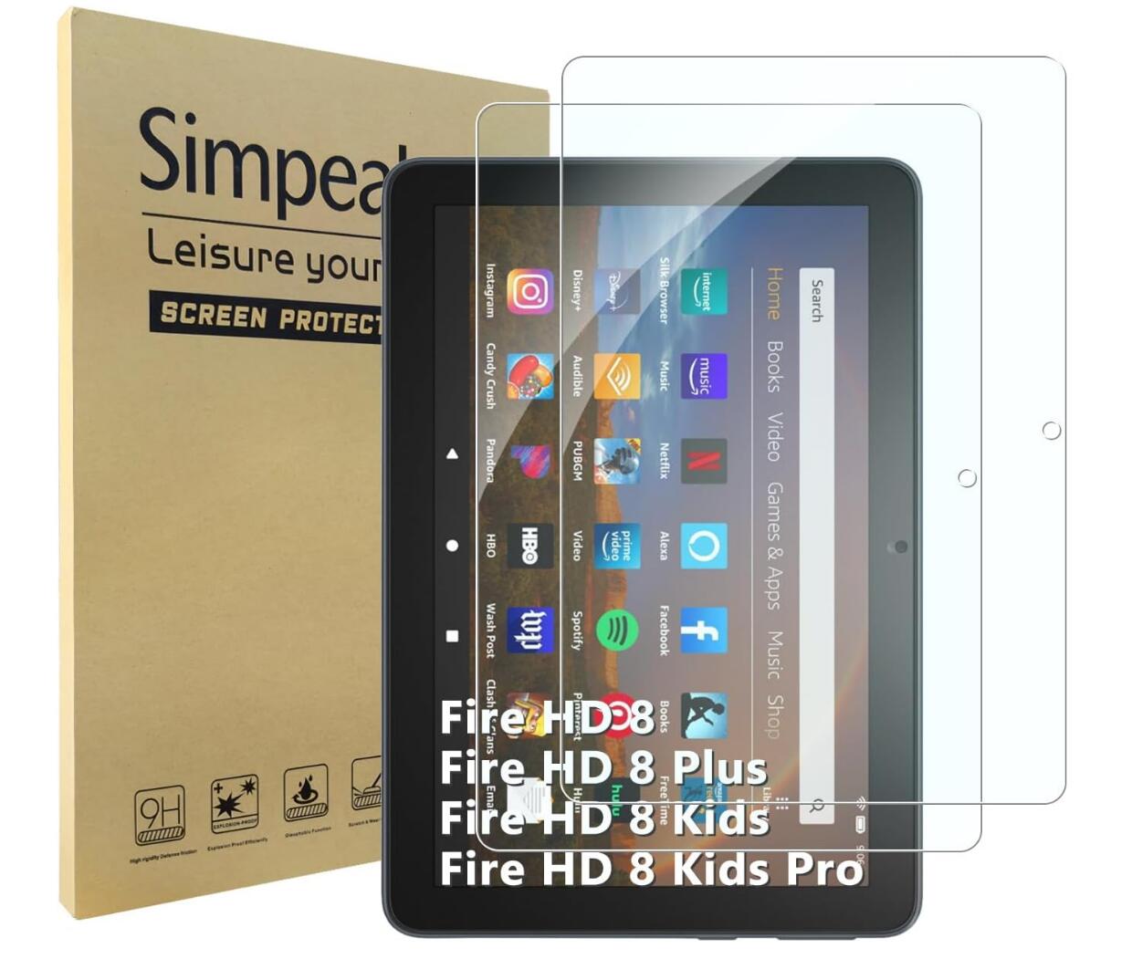 [2 Pack] Clear Tempered Glass Kindle Fire 7 (2015) Screen Protector