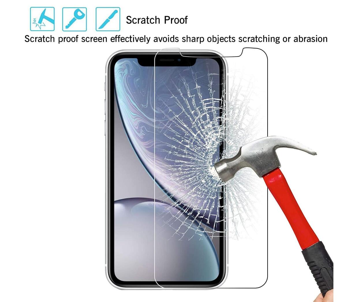 [2 Pack] Clear Tempered Glass Apple iPhone XR Screen Protector