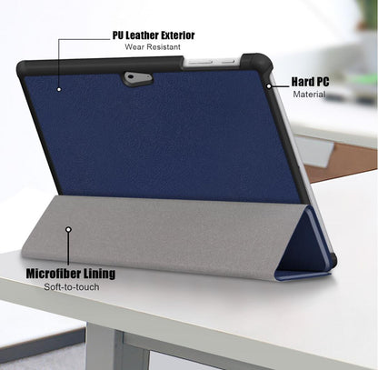 Tri-fold Caster Leather Microsoft Surface Go 1 (2018) Case Slim