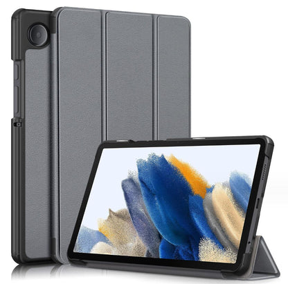 Tri-fold Caster Leather Samsung Galaxy Tab A9 Case Hard Shell Slim