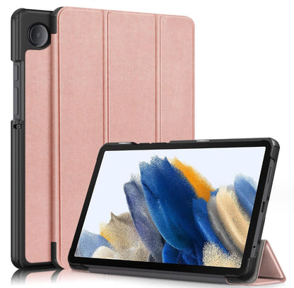 Tri-fold Caster Leather Samsung Galaxy Tab A9 Case Hard Shell Slim