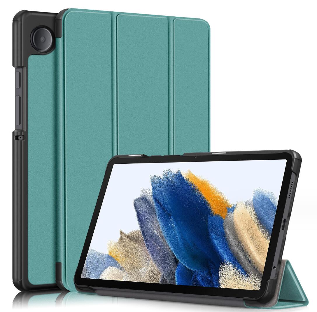 Tri-fold Caster Leather Samsung Galaxy Tab A9 Case Hard Shell Slim