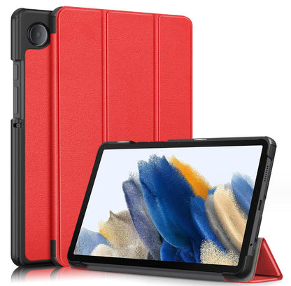 Tri-fold Caster Leather Samsung Galaxy Tab A9 Case Hard Shell Slim