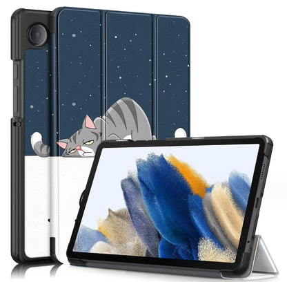 Tri-fold Caster Leather Samsung Galaxy Tab A9 Case Hard Shell Slim