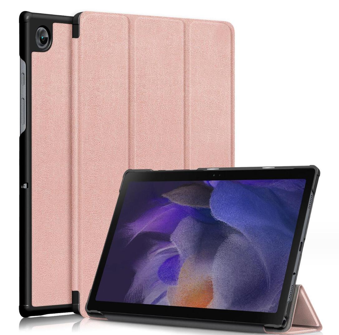 Tri-fold Caster Leather Samsung Galaxy Tab A8 Case Hard Shell Slim