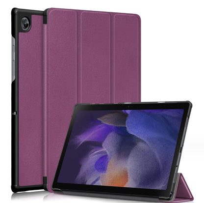 Tri-fold Caster Leather Samsung Galaxy Tab A8 Case Hard Shell Slim