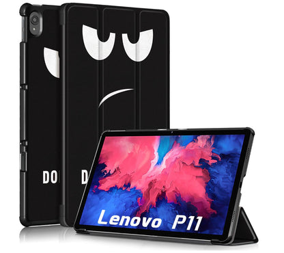 Tri-fold Caster Leather Lenovo Tab P11 (2021) Case Hard Shell Slim