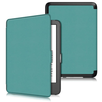 Tri-fold Caster Leather Kindle (2022) Case Hard Shell Slim