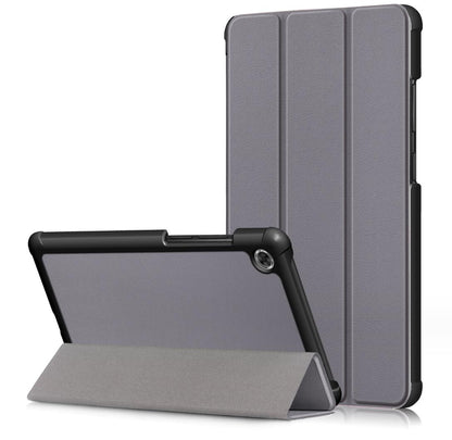 Tri-fold Caster Leather Lenovo Tab M7 (2019) Case Hard Shell Slim