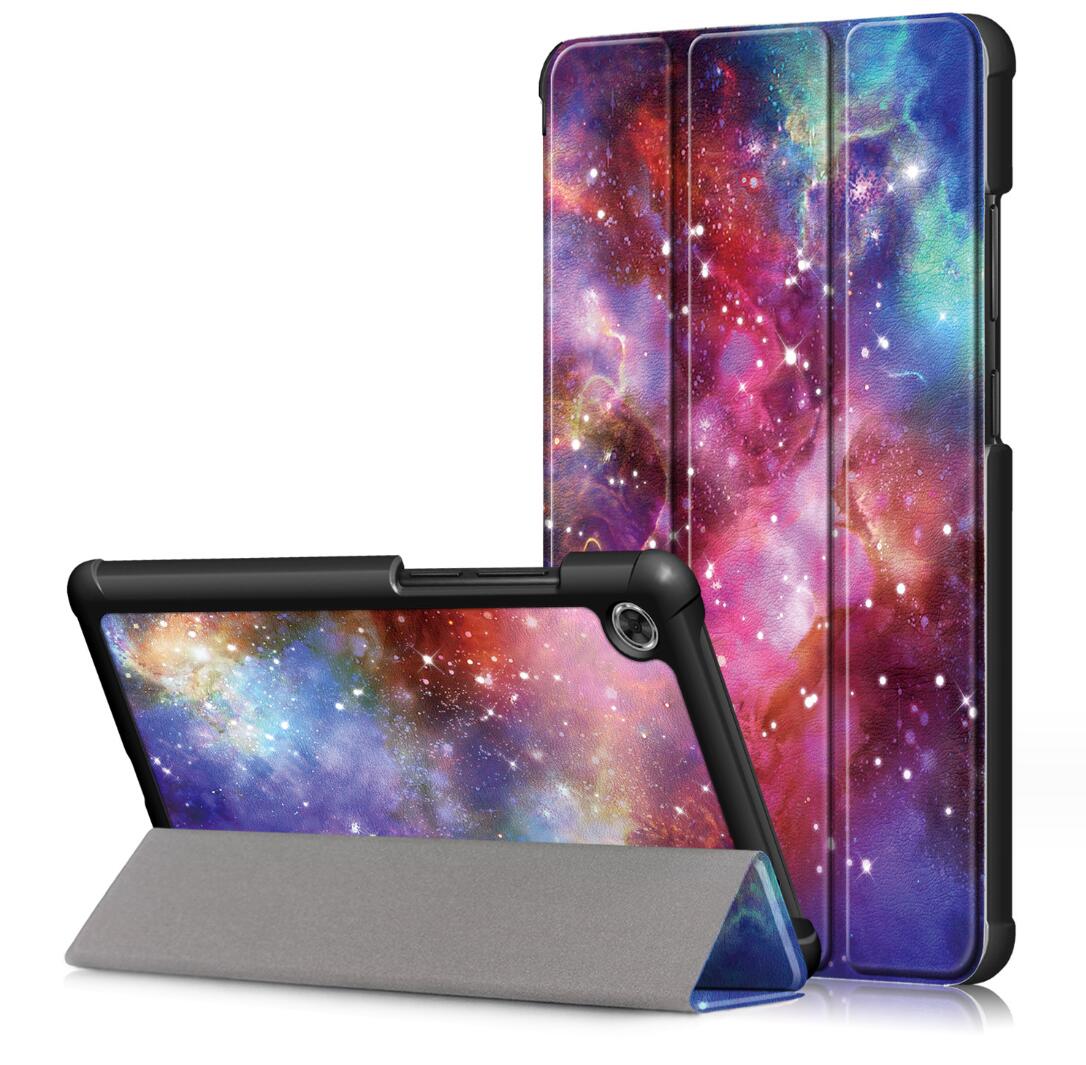 Tri-fold Caster Leather Lenovo Tab M7 (2019) Case Hard Shell Slim