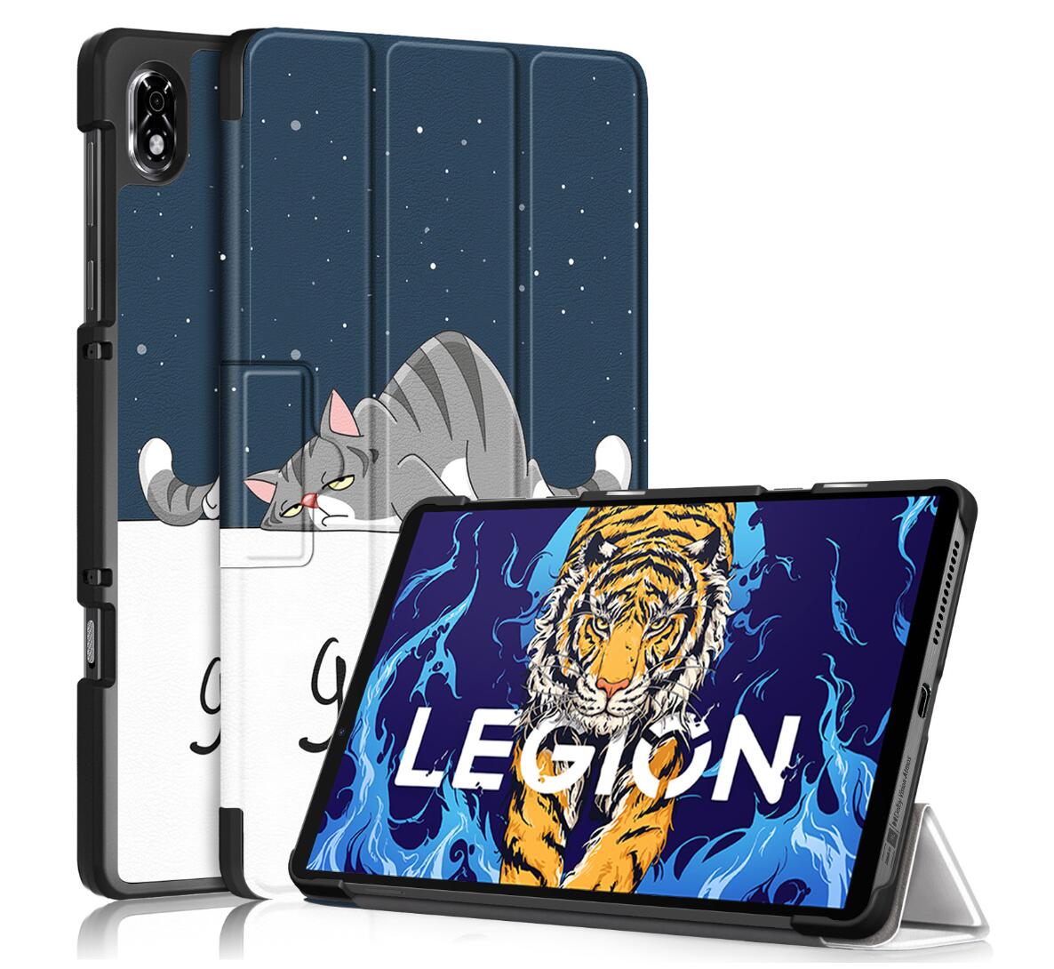 Tri-fold Caster Leather Lenovo Legion Y700 (2022) Case Hard Shell Slim