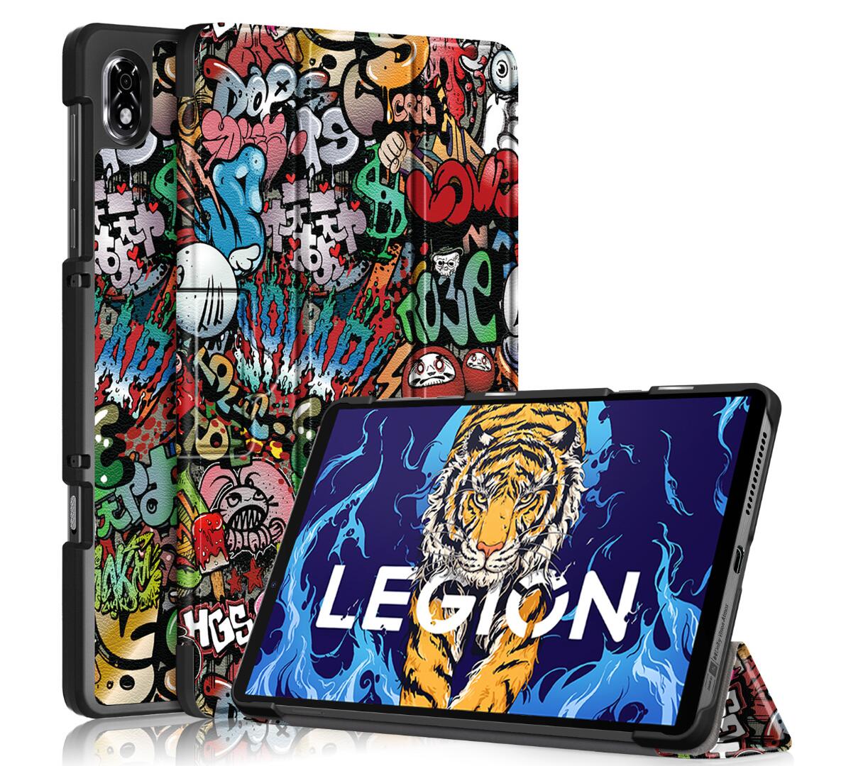 Tri-fold Caster Leather Lenovo Legion Y700 (2022) Case Hard Shell Slim