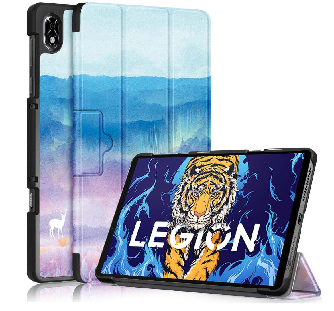 Tri-fold Caster Leather Lenovo Legion Y700 (2022) Case Hard Shell Slim