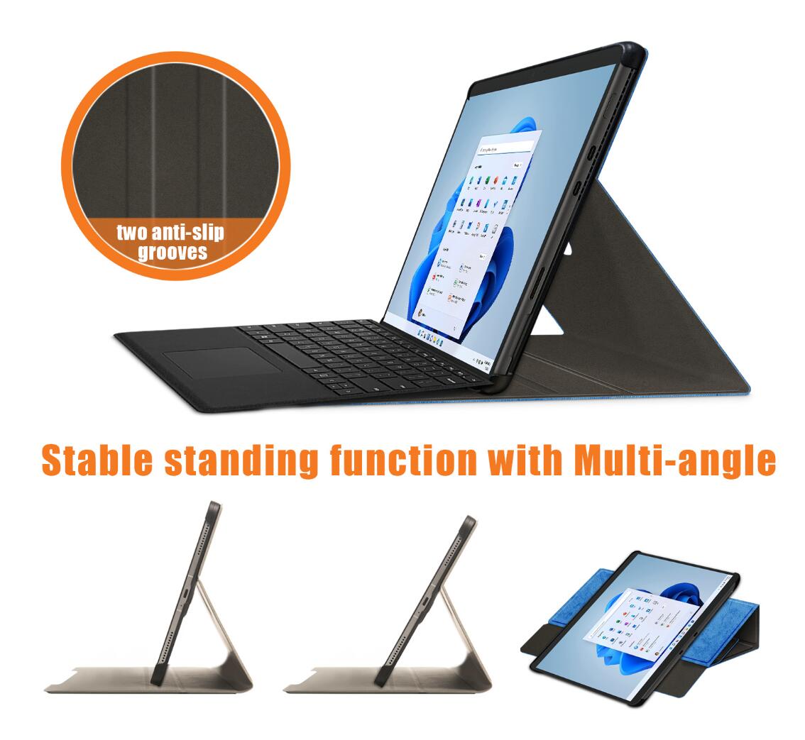 Rotating Stand Voltage Microsoft Surface Pro 8 Case Leather