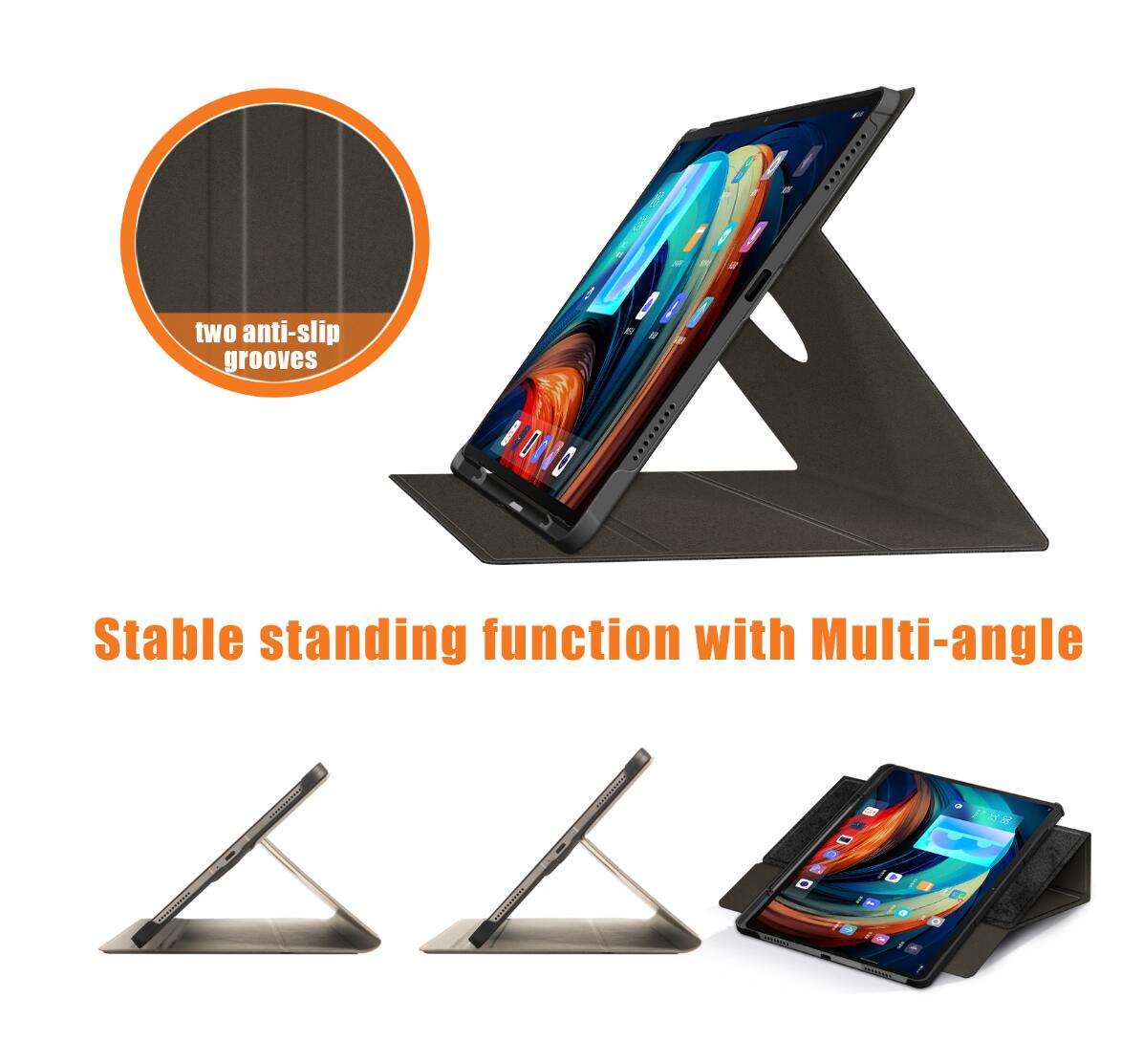 Rotating Stand Voltage Lenovo Tab P12 Pro (2021) Case Leather