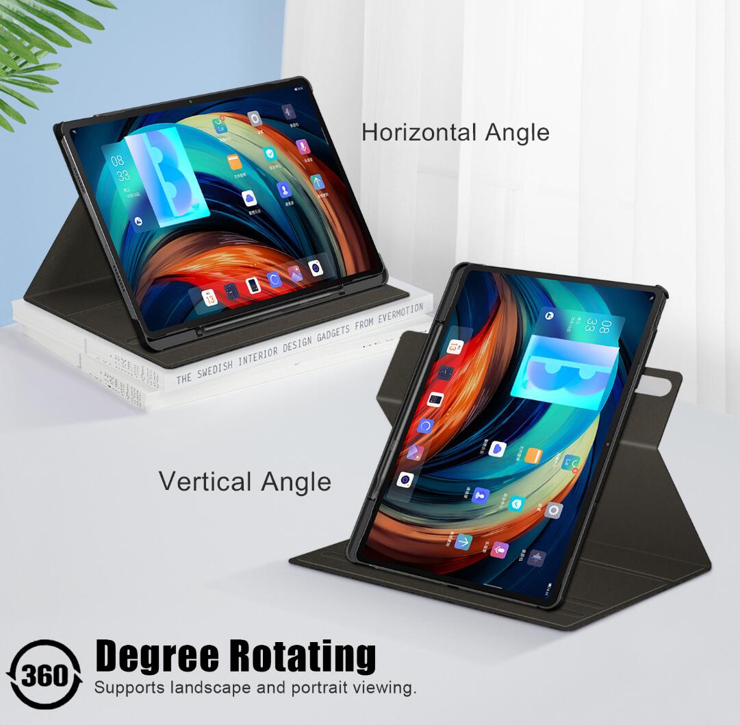 Rotating Stand Voltage Lenovo Tab P12 Pro (2021) Case Leather