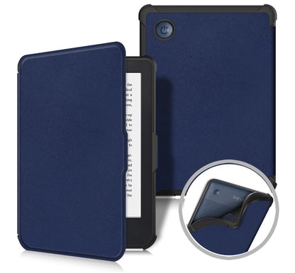 Tri-fold Caster Leather Kobo Clara 2E Case Hard Shell Slim