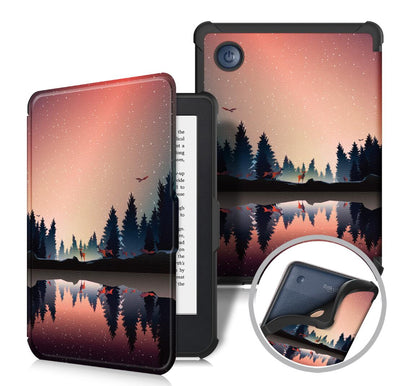 Tri-fold Caster Leather Kobo Clara 2E Case Hard Shell Slim