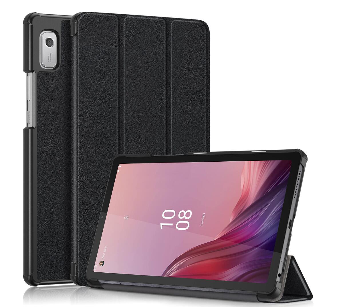 Tri-fold Caster Leather Lenovo Tab M9 (2023) Case Hard Shell Slim