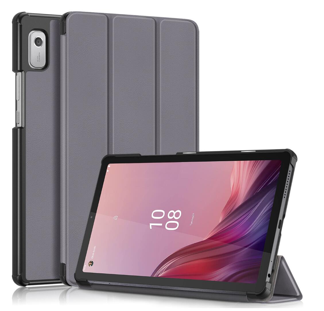 Tri-fold Caster Leather Lenovo Tab M9 (2023) Case Hard Shell Slim