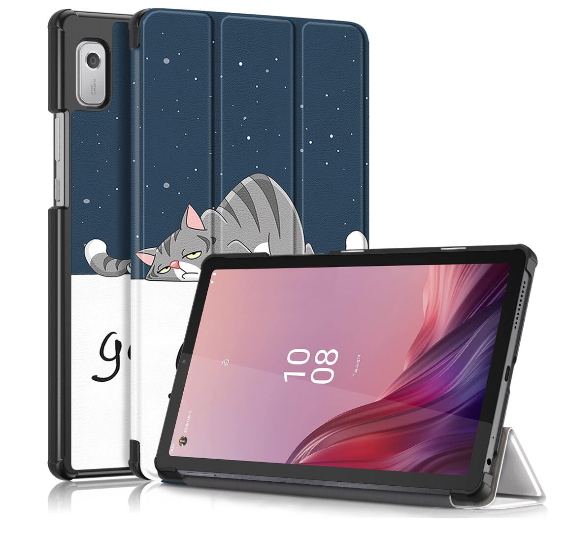 Tri-fold Caster Leather Lenovo Tab M9 (2023) Case Hard Shell Slim